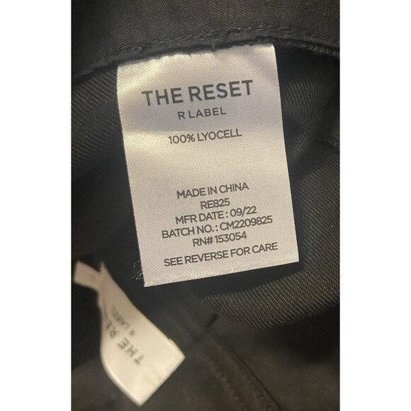 The Reset R Label Slouchy Trouser Pants Womens Large Cropped Black Lyocell - Picture 8 of 10